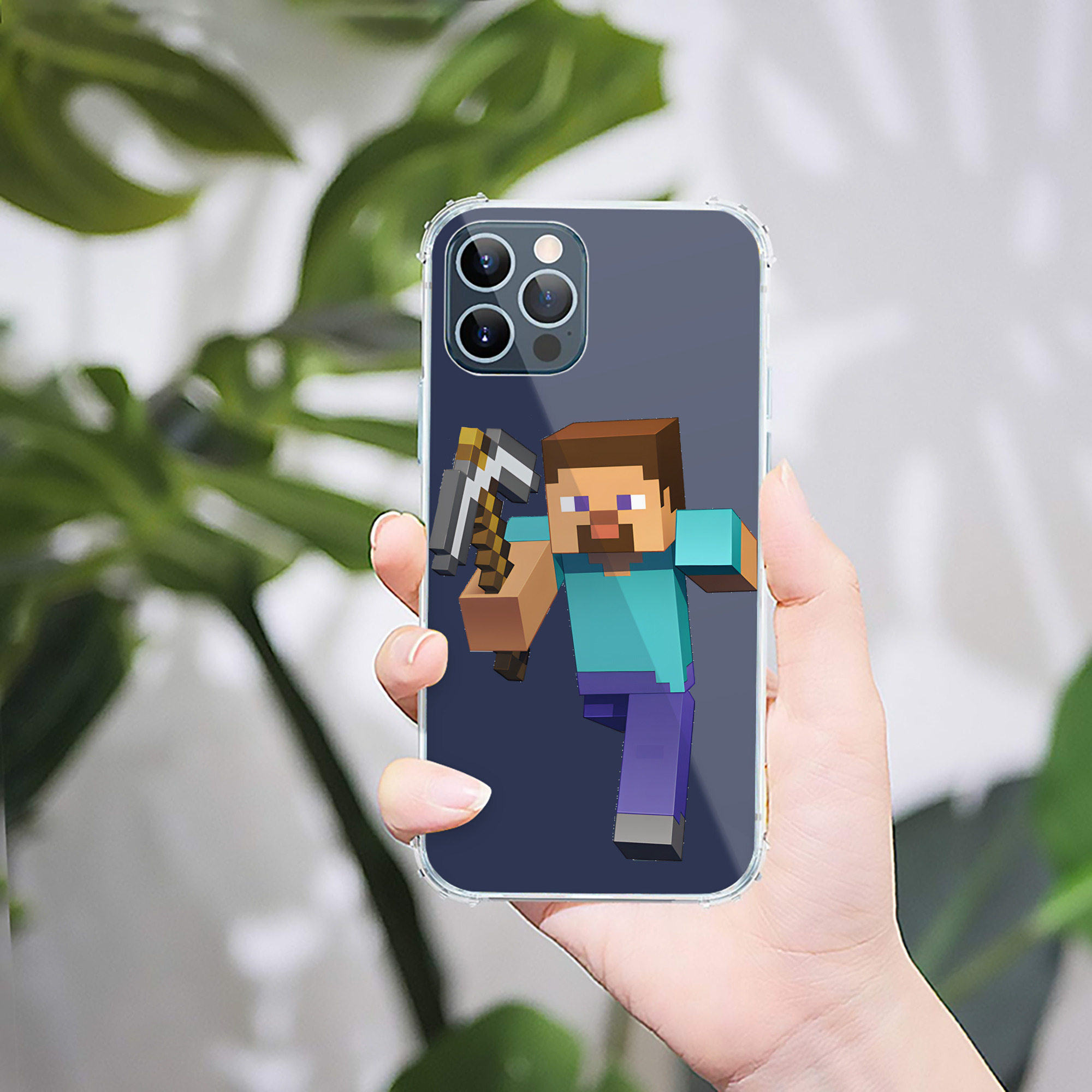 （画像用） マインクラフト ブロックの世界 Minecraft MC Block world 【iPhone 12シリーズ対応】透明スマホケース（クリアソフトケース）